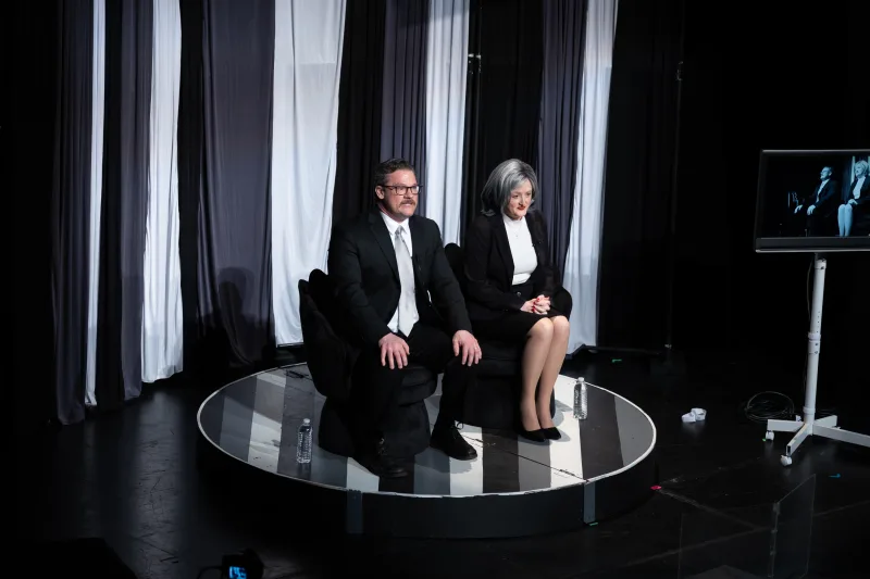 A scene from Tone Clusters with Jamie Fair and Haley Agnew Johnson