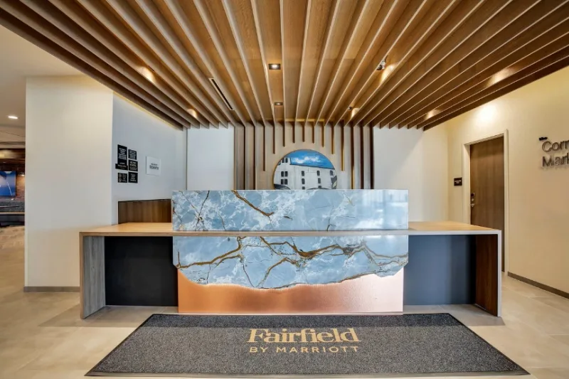 Check-in desk at the Fairfield Inn in Louisville, Kentucky