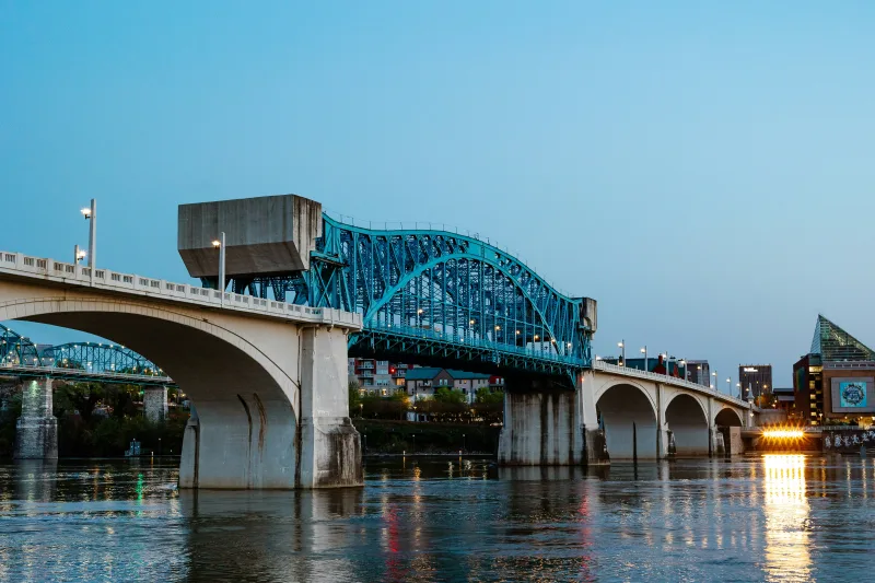 A bridge in the city of Chattanooga, Tennessee
